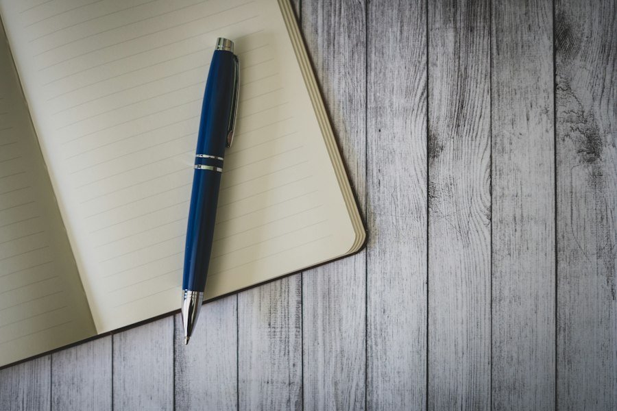 Notebook and pen
